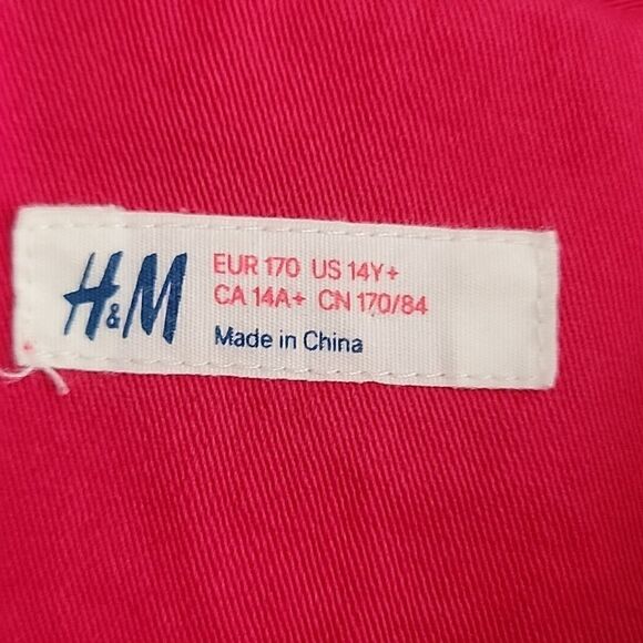 H&M red canvas jacket Juniors size 14 - Picture 9 of 12